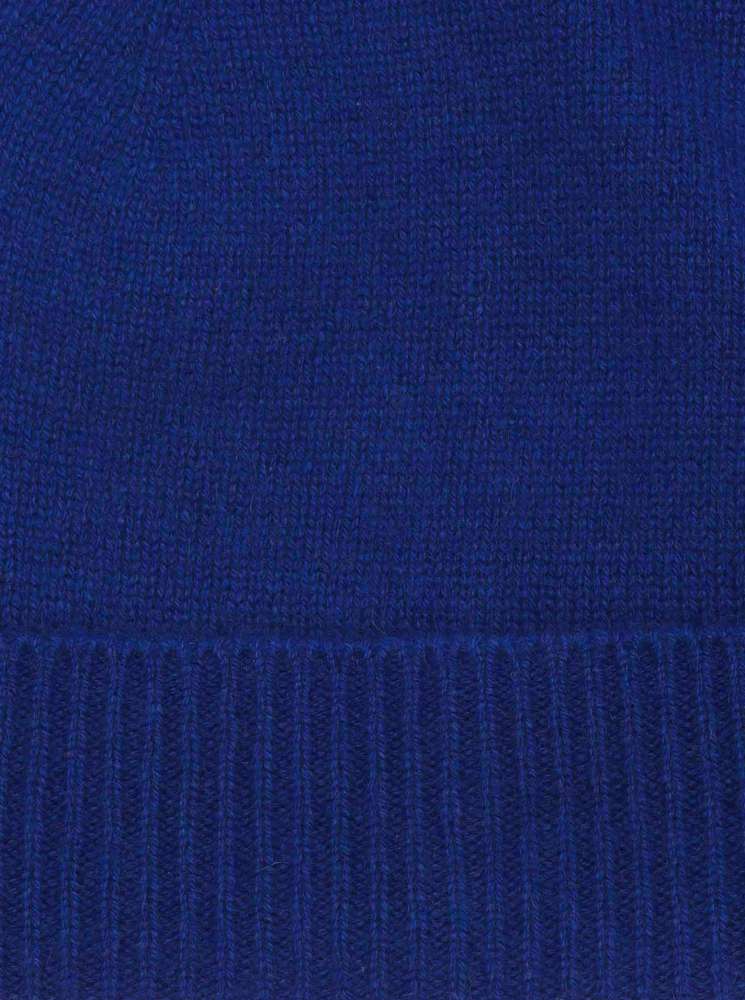 💕 Zwillingsherz Mütze "Ribbon Edge Beanie" 100 % Kaschmir Neonblau