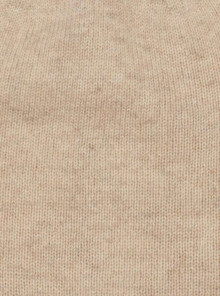 💕 Zwillingsherz Mütze "Classic" Blogger Beanie Wolle Fleece Hellbeige