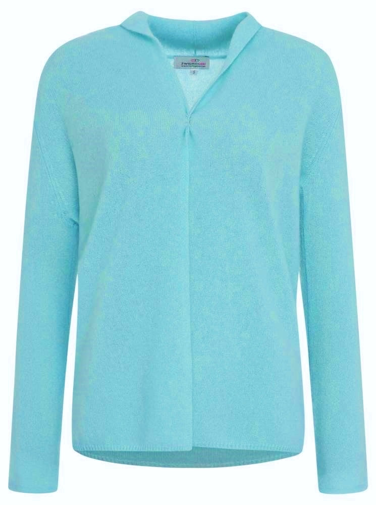 💕 Zwillingsherz Strickjacke "Spring & Love" 100 % Kaschmir Loose Knit Aqua