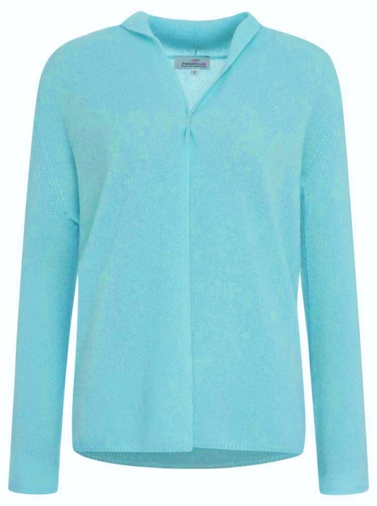 💕 Zwillingsherz Strickjacke "Spring & Love" 100 % Kaschmir Loose Knit Aqua