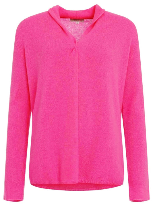 💕 Zwillingsherz Strickjacke "Spring & Love" 100 % Kaschmir Loose Knit Neonpink