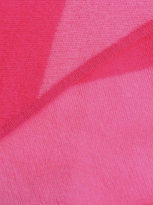 💕 Zwillingsherz Dreieckstuch "Streifen" 100 % Cashmere Kaschmir Rosa