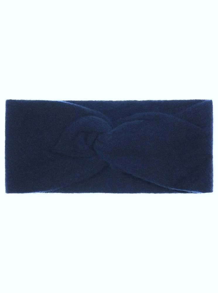 💕 Zwillingsherz Stirnband 100 % Cashmere "Knoten" Kaschmir Navy
