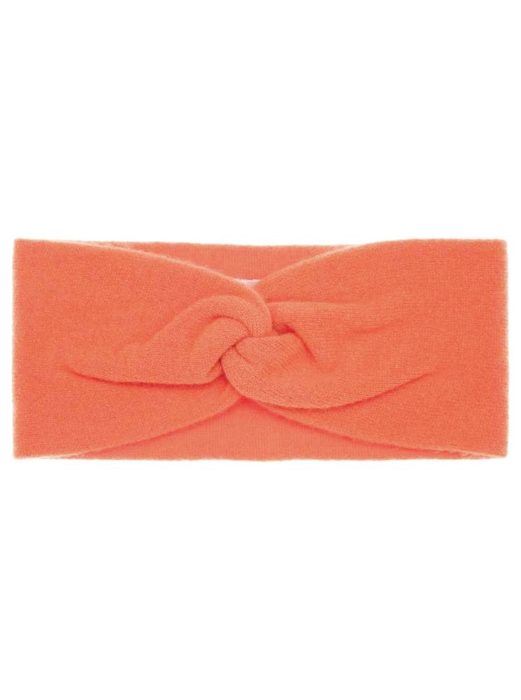 💕 Zwillingsherz Stirnband 100 % Cashmere "Knoten" Kaschmir Neonorange