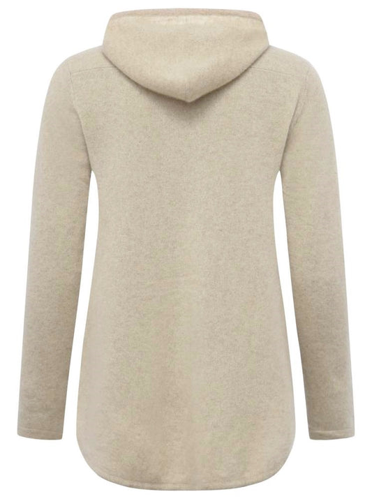 💕 Zwillingsherz Pullover Pulli Hoodie 100 % Kaschmir Kapuze Hellbeige Orange