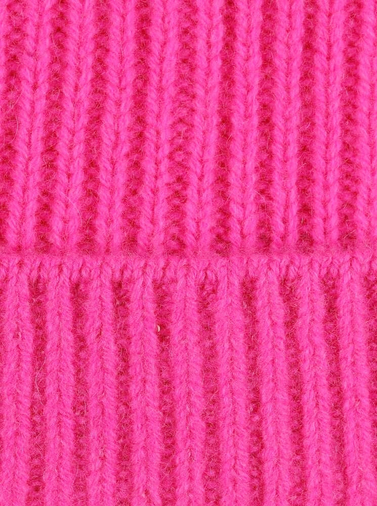 💕 Zwillingsherz Mütze "Ribbon Pattern" 100 % Kaschmir Neonpink