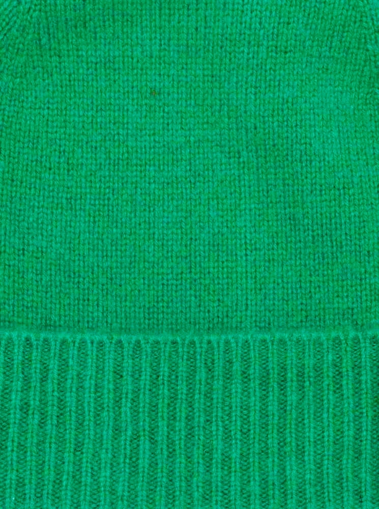 💕 Zwillingsherz Mütze "Ribbon Edge Beanie" 100 % Kaschmir Grün