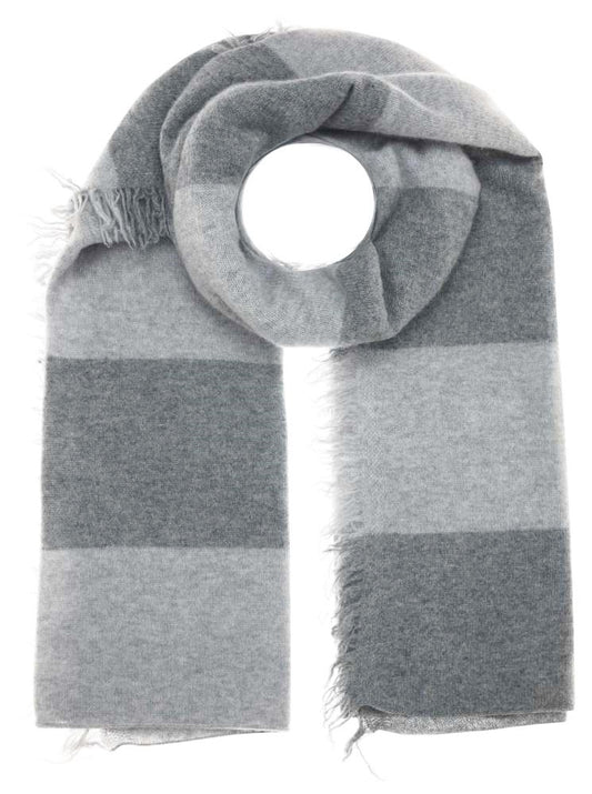 💕 Zwillingsherz XXL Schal "Fransenschal Streifen" 100 % Cashmere Stola Kaschmir Grau