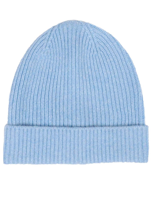 💕 Zwillingsherz Herren-Mütze "Ribbon Pattern" 100 % Kaschmir Hellblau