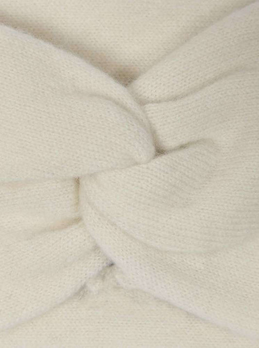 💕 Zwillingsherz Stirnband 100 % Cashmere "Knoten" Kaschmir Weiß