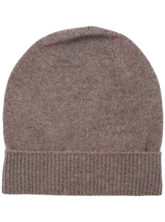 💕 Zwillingsherz Mütze "Ribbon Edge Beanie" 100 % Kaschmir Braun