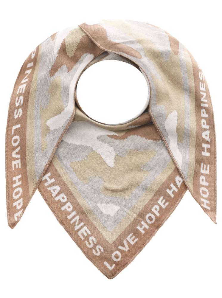 đź’• Zwillingsherz Dreieckstuch "Camouflage-Love" Baumwolle Beige