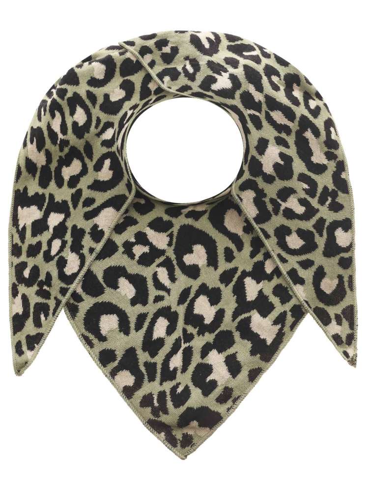 💕 Zwillingsherz Dreieckstuch "Kristine" Baumwolle Leo Khaki