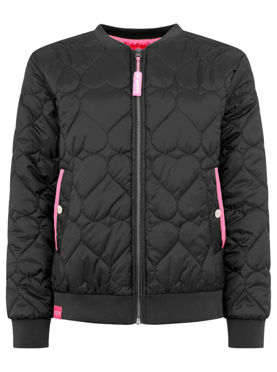 đź’• Zwillingsherz Bomberjacke "Be Happy" Schwarz