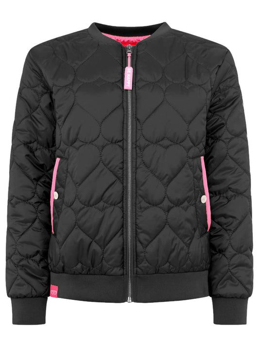 💕 Zwillingsherz Bomberjacke "Be Happy" Schwarz