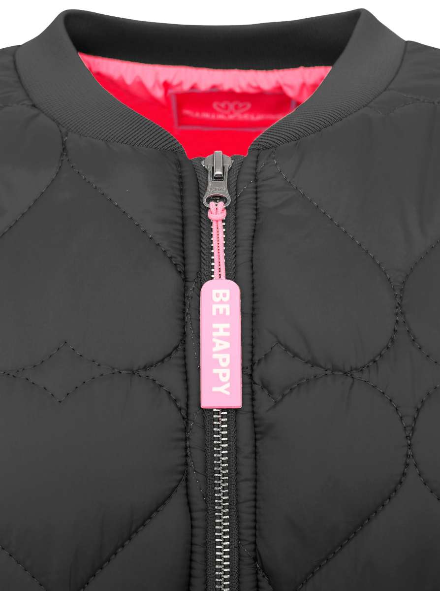 đź’• Zwillingsherz Bomberjacke "Be Happy" Schwarz
