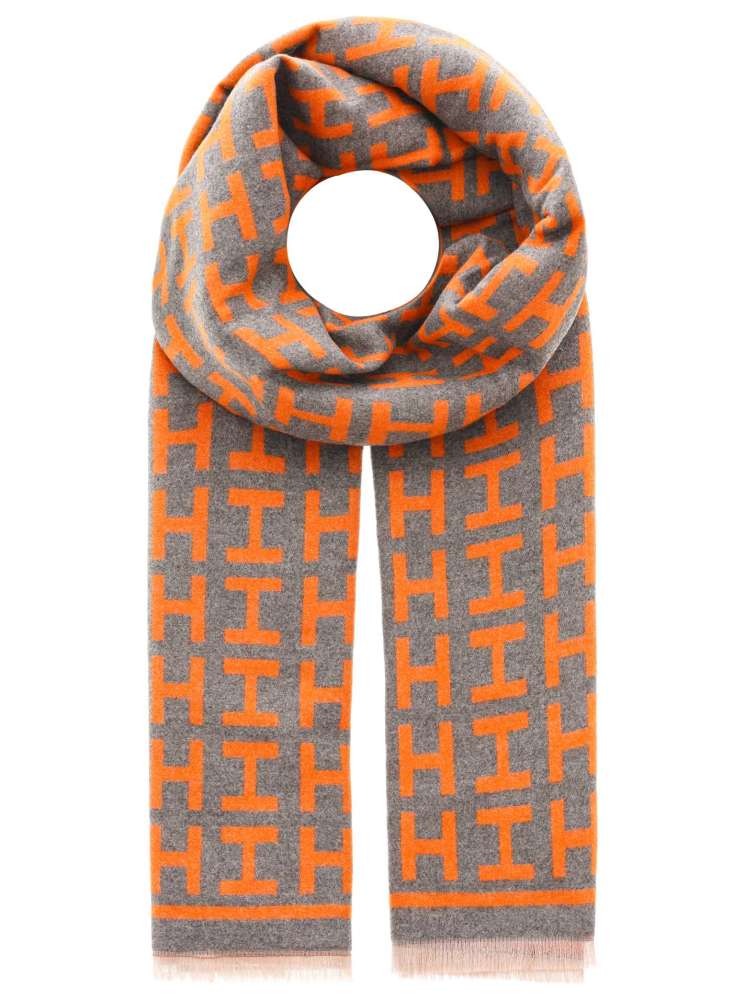 💕 Zwillingsherz Schal "H-Muster" Kuschelschal 100 % Viskose Orange