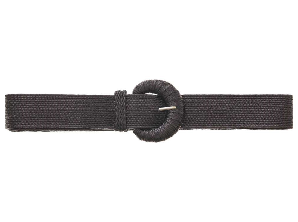 Gürtel Große Schnalle Metallic Schwarz