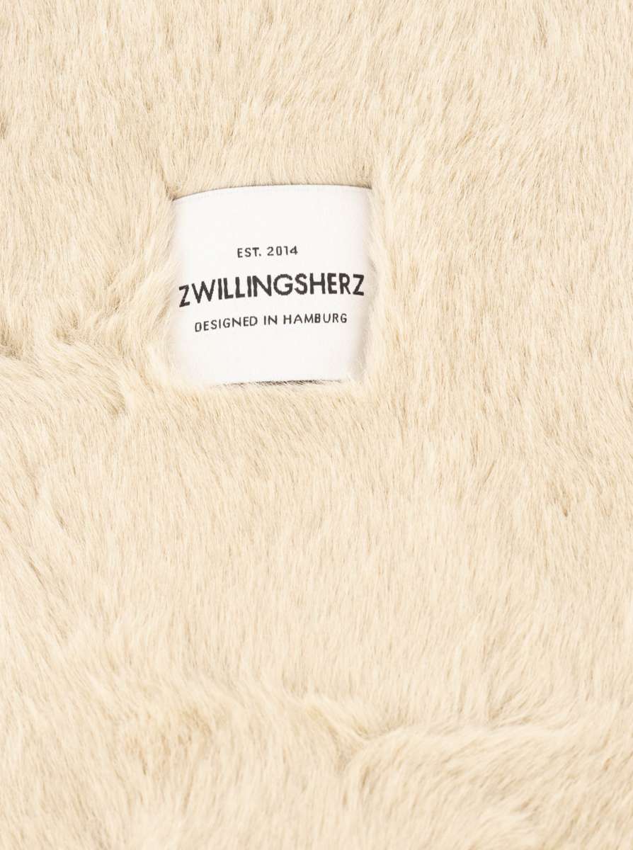 💕 Zwillingsherz Shopper XXL "Fake Fur" Creme