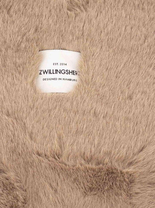 💕 Zwillingsherz Shopper XXL "Fake Fur" Beige