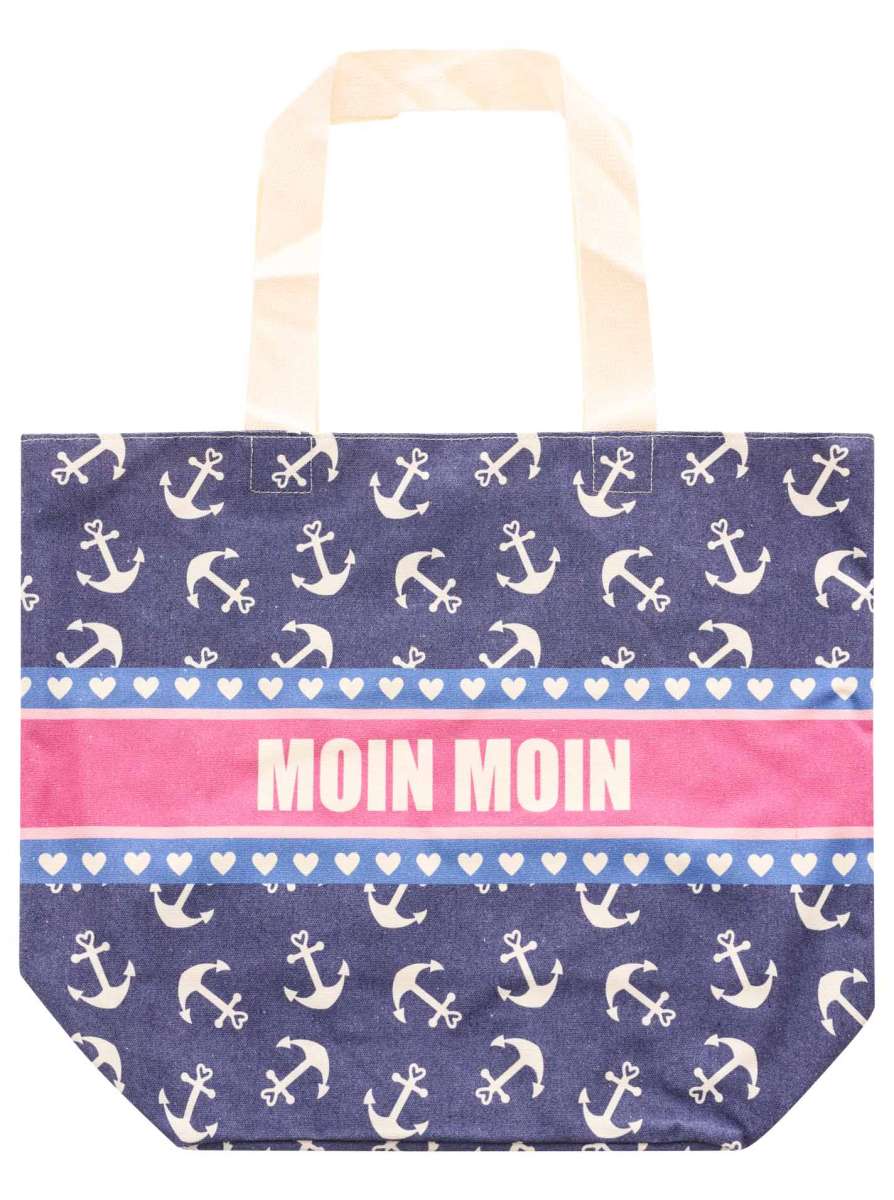 💕 Zwillingsherz Tasche Shopper "Moin Moin" Tote bag Blau