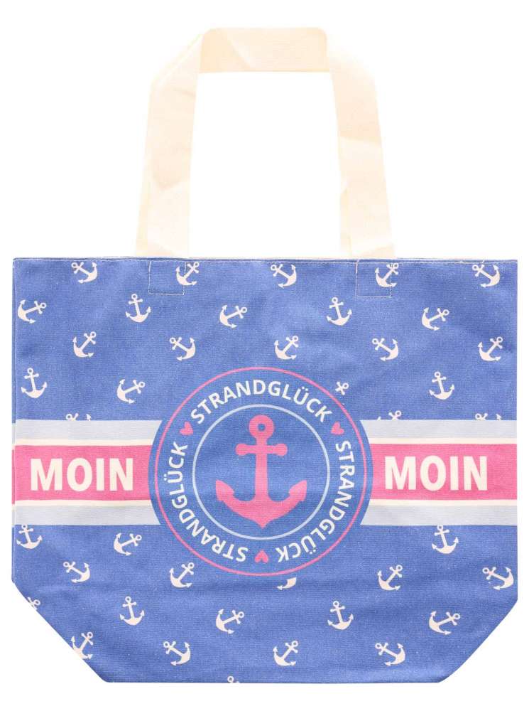💕 Zwillingsherz Tasche Shopper "Strandglück Moin" Tote bag Blau