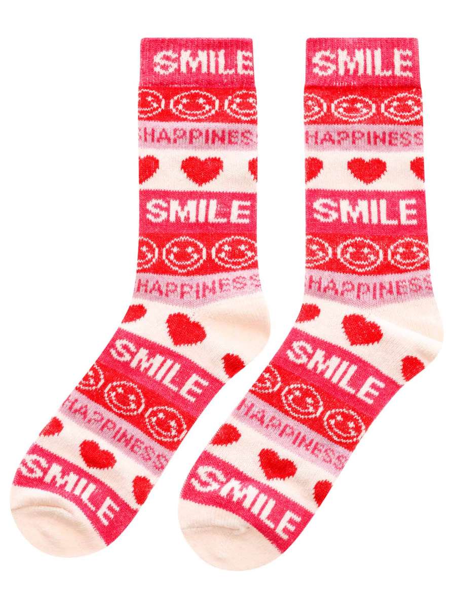 💕 Zwillingsherz Socken "Smile" Pink