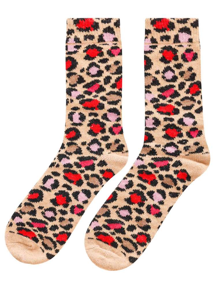 💕 Zwillingsherz Socken "Animal Print" Kuschelsocken Beige
