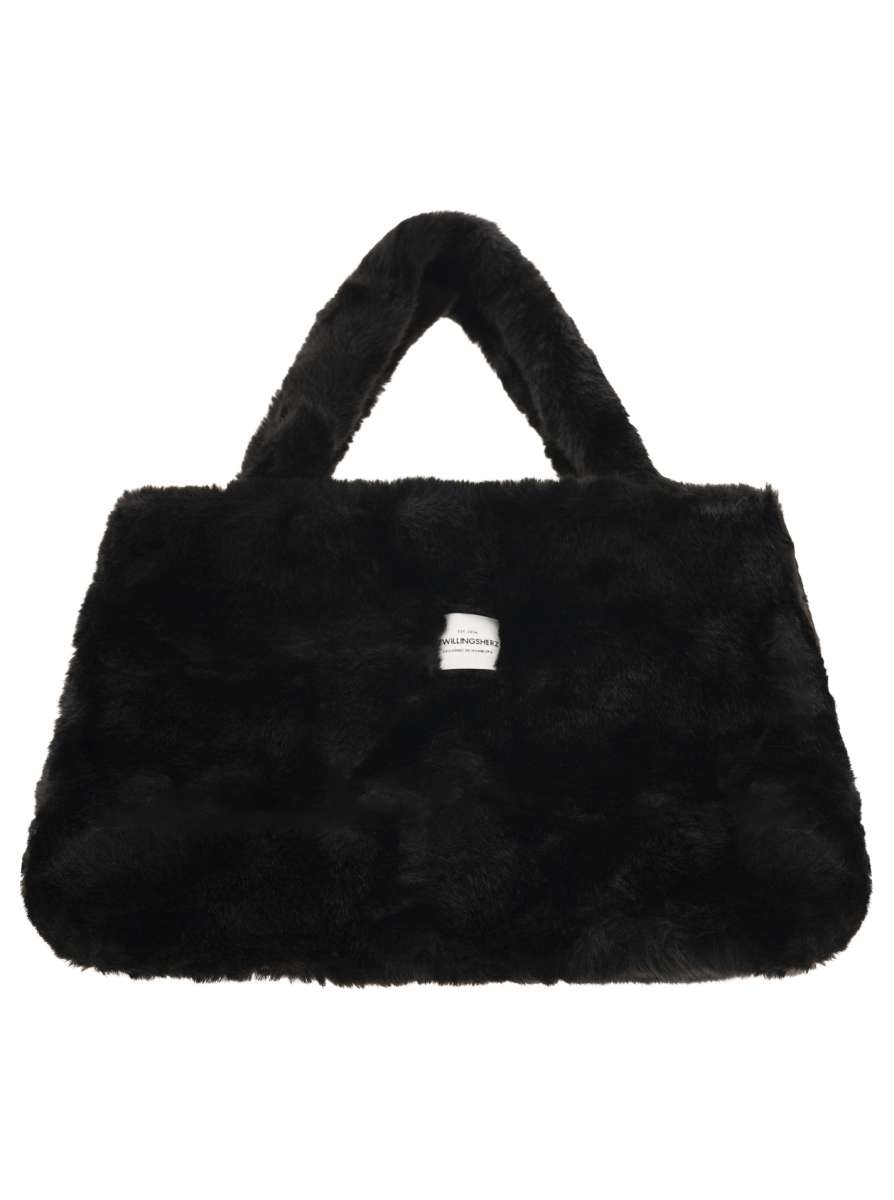 💕 Zwillingsherz Shopper XXL "Fake Fur" Schwarz