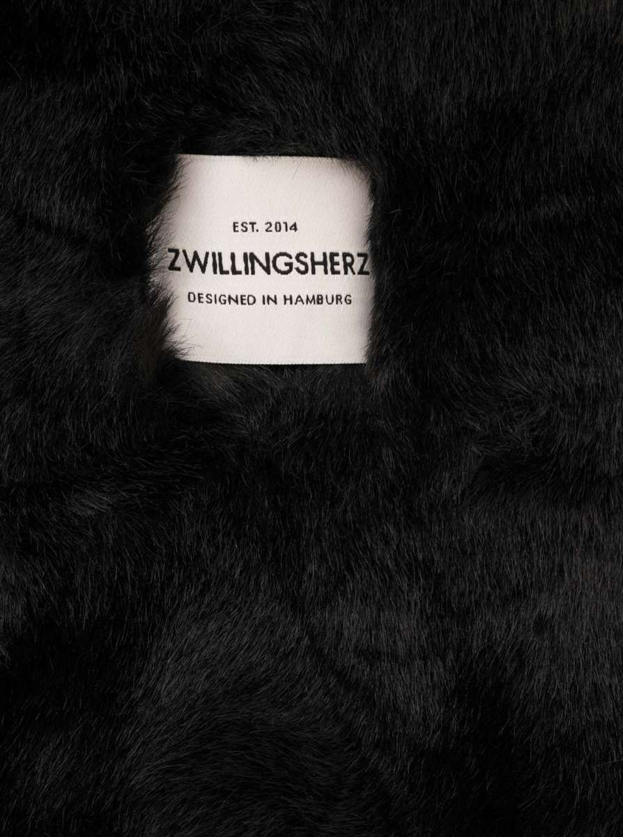 💕 Zwillingsherz Shopper XXL "Fake Fur" Schwarz