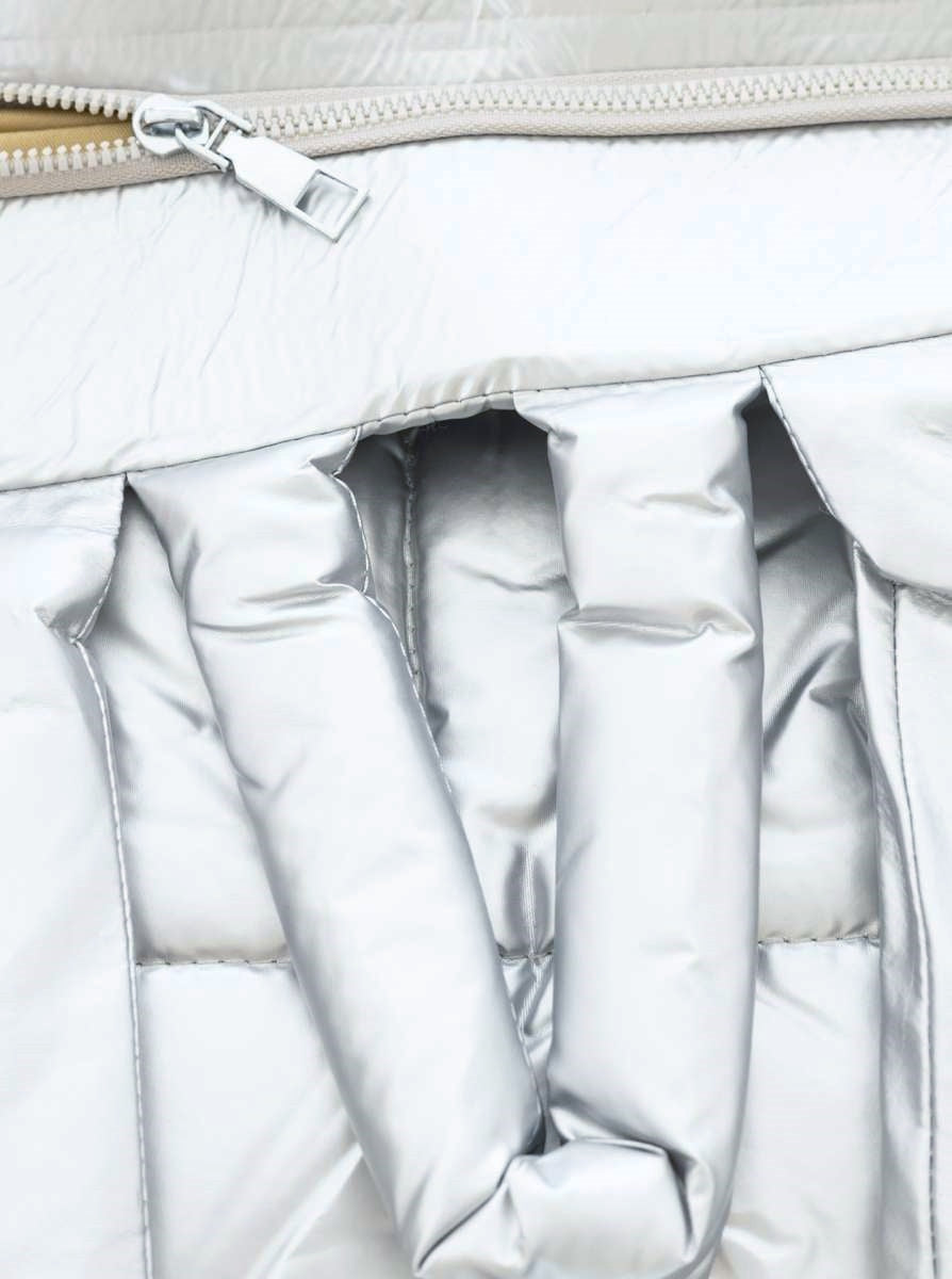 💕 Zwillingsherz Tasche XXL Stepptasche "ZH" Silber