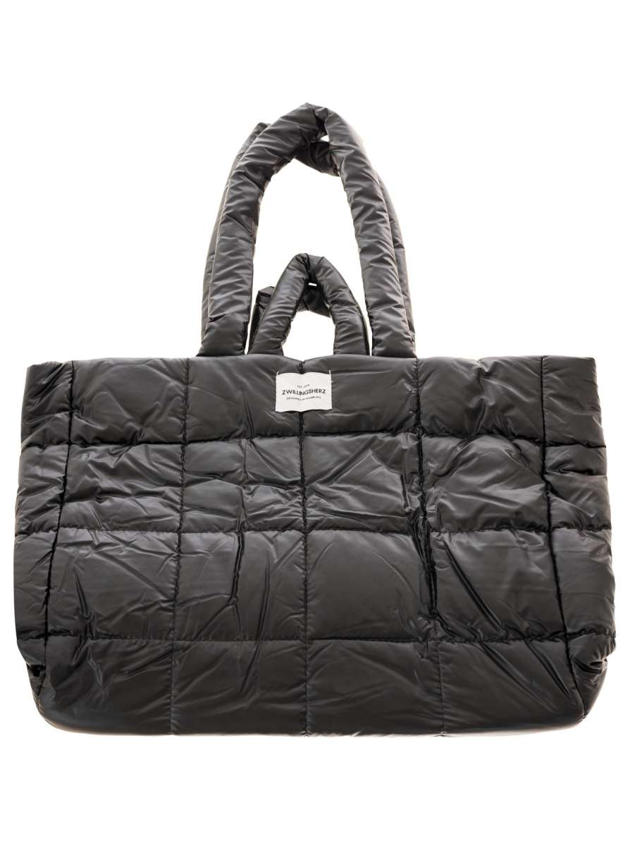 💕 Zwillingsherz Tasche XXL Stepptasche "ZH" Schwarz