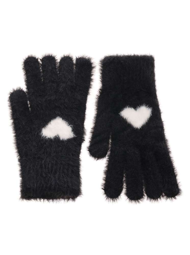 handschuhe herz 💕 Handschuhe Kuschel "Herzen" Schwarz – Astrid`s Boutique