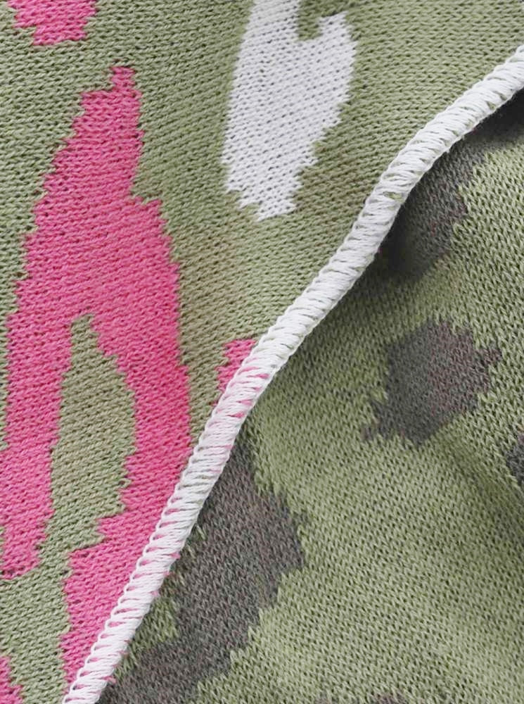 💕 Zwillingsherz Dreieckstuch "Buntes Leo" Baumwolle Khaki