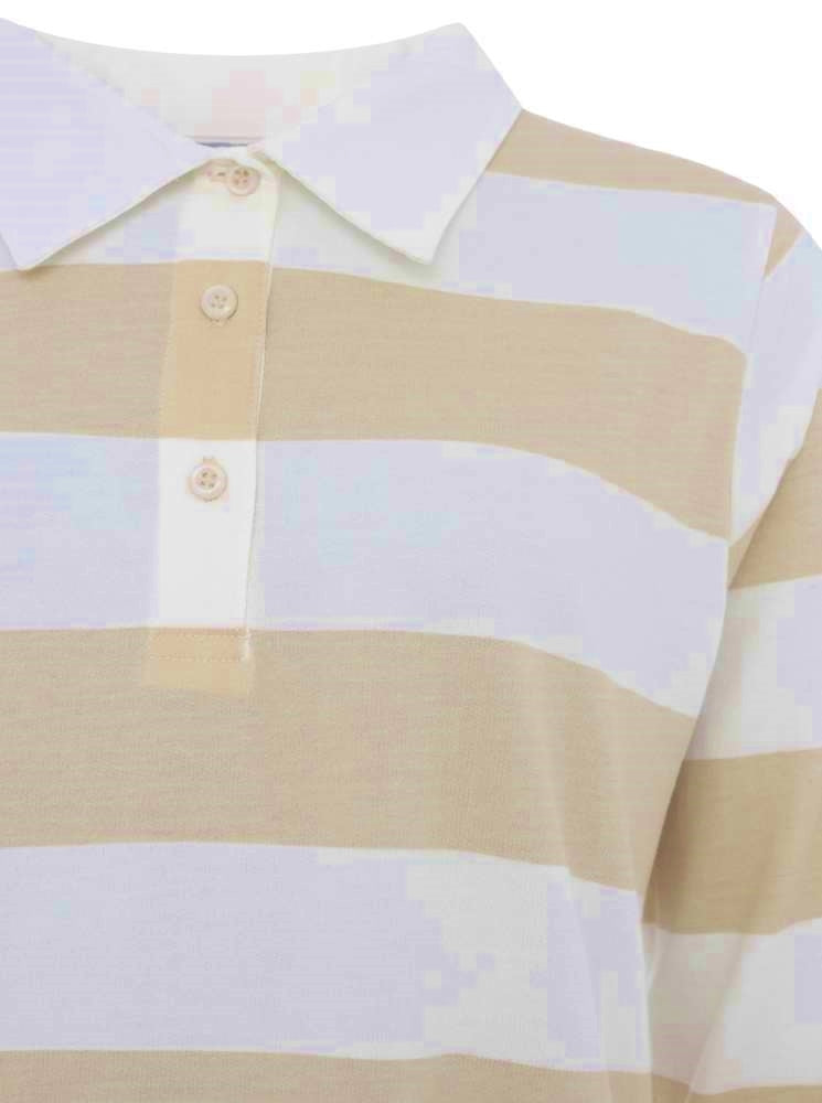 đź’• Zwillingsherz Rugby Hemd "Streifen" Langarmshirt 100 % Baumwolle Beige