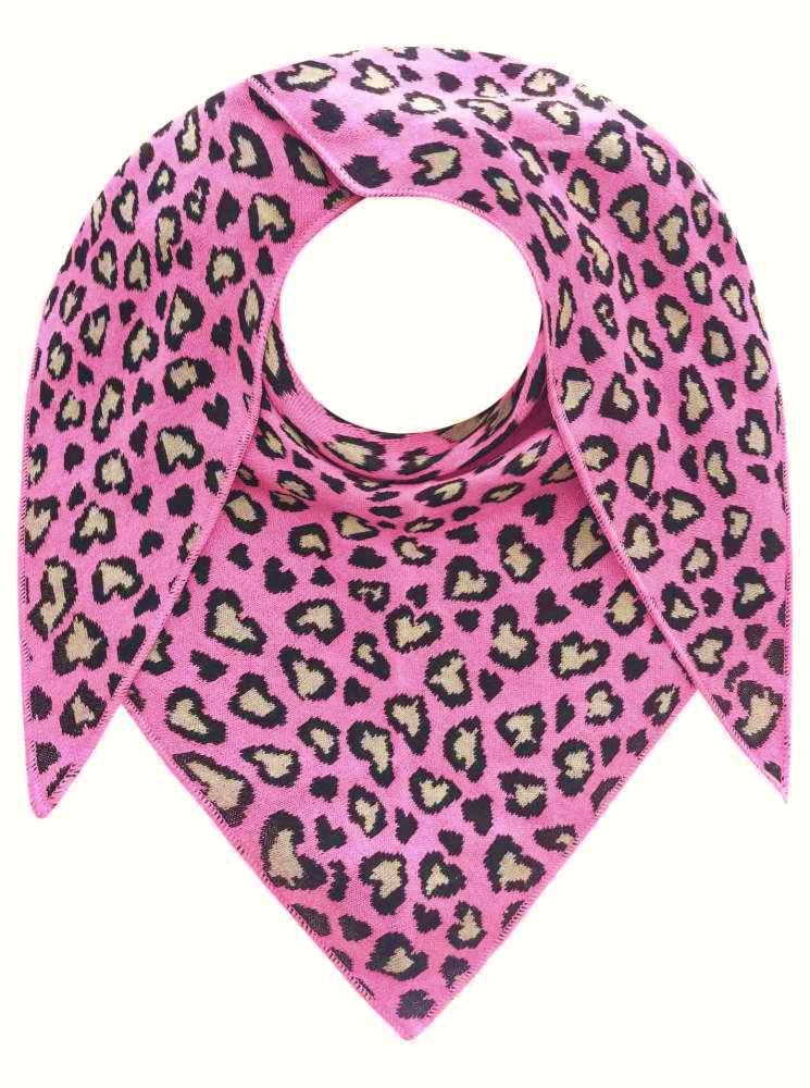 đź’• Zwillingsherz Dreieckstuch "Leo Herzi" Baumwolle Pink Schwarz