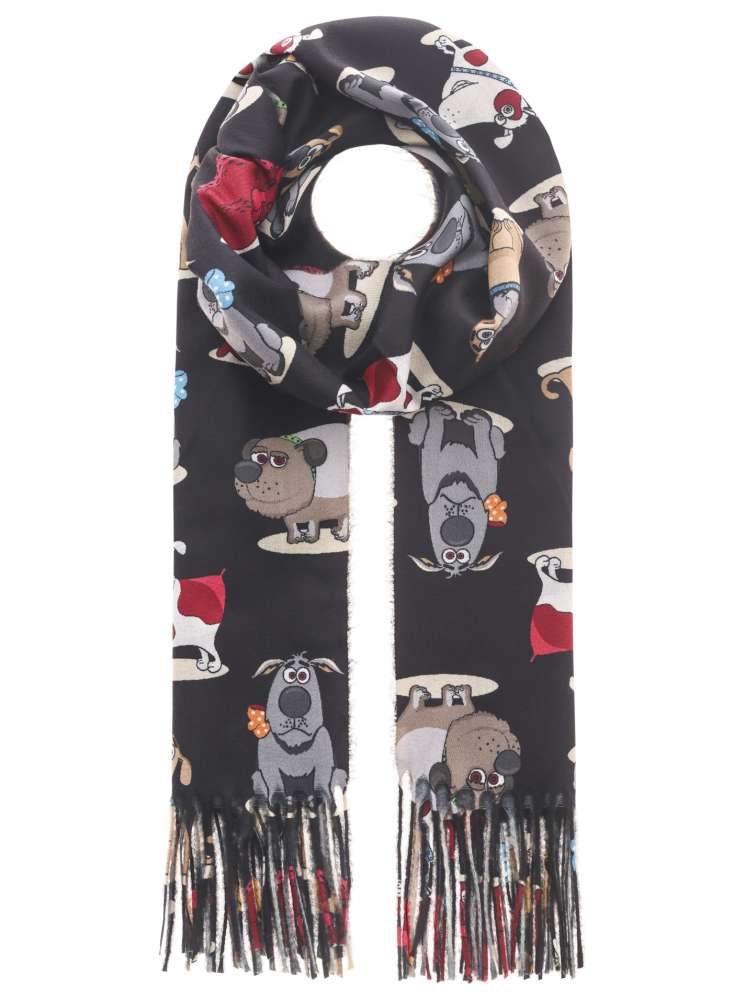 SchalZH "Crazy Dogs" Kuschelschal Soft Schwarz