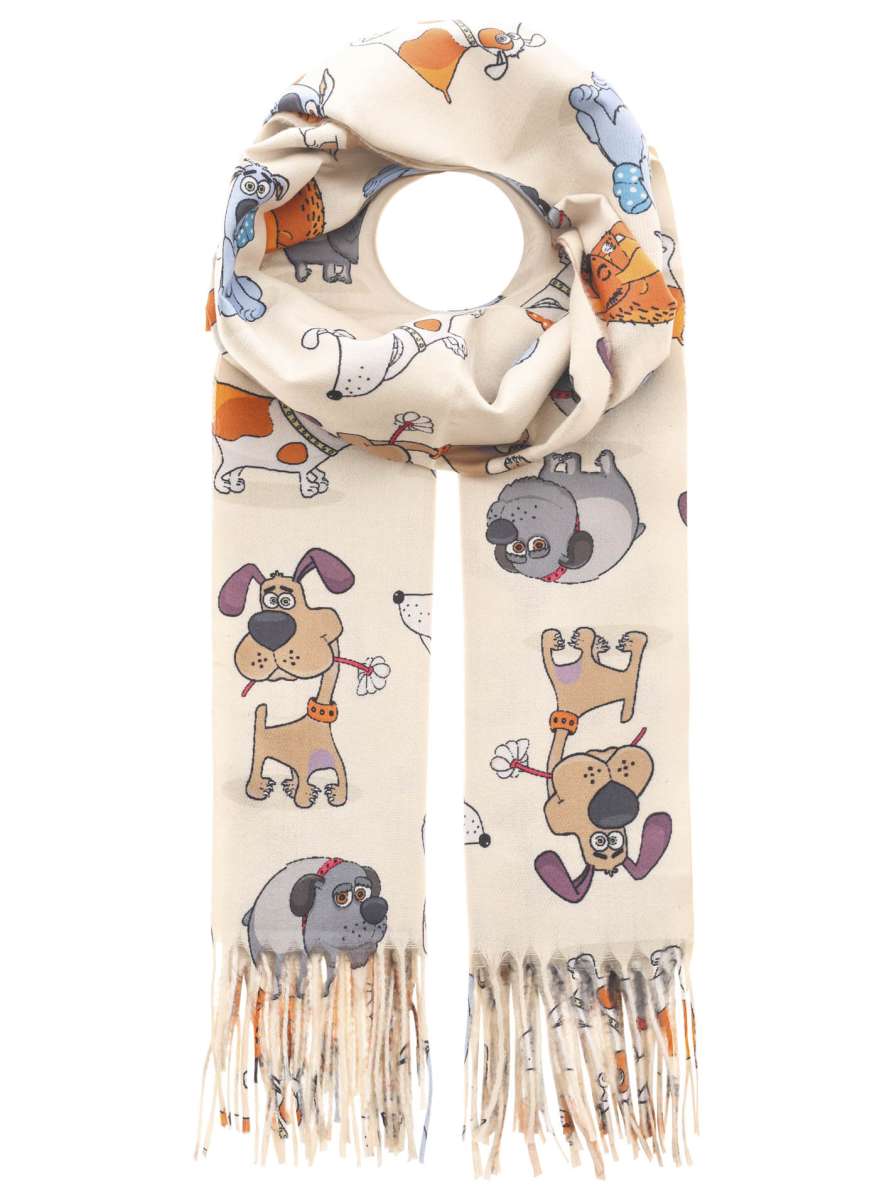 SchalZH "Crazy Dogs" Kuschelschal Soft Beige
