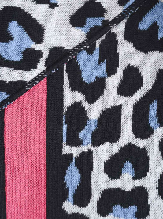 💕 Zwillingsherz Dreieckstuch "Leo Rand" Baumwolle Blau Pink