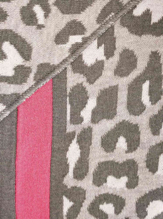 💕 Zwillingsherz Dreieckstuch "Leo Rand" Baumwolle Grau