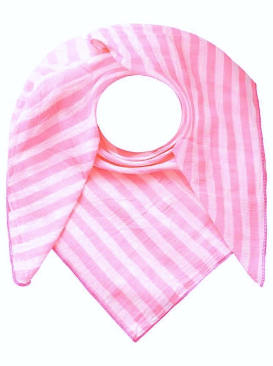 💕 Zwillingsherz Dreieckstuch "Streifen" Musselin Viereck Rosa