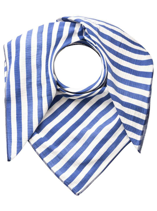 💕 Zwillingsherz Dreieckstuch "Streifen" Musselin Viereck Blau