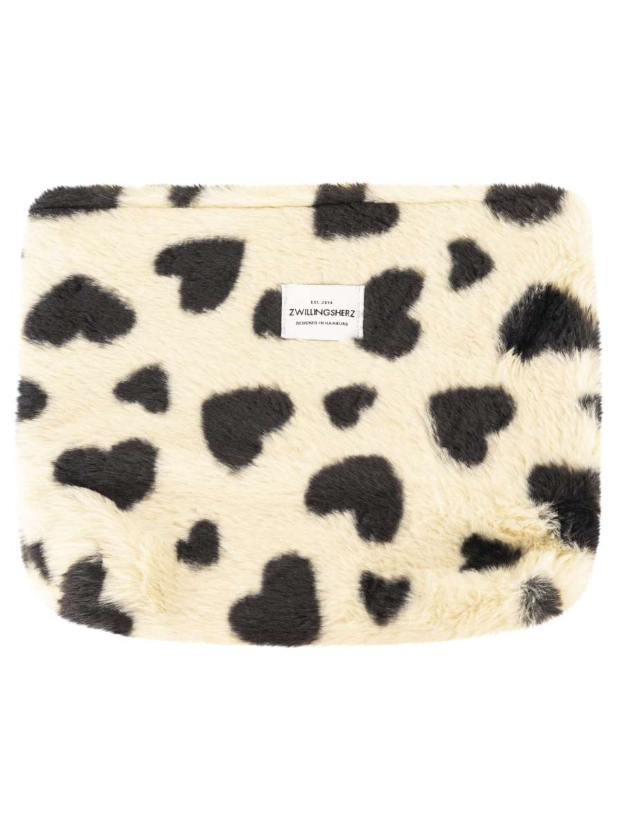 💕 Zwillingsherz Kosmetiktasche "Teddy Herzen" Beige Schwarz