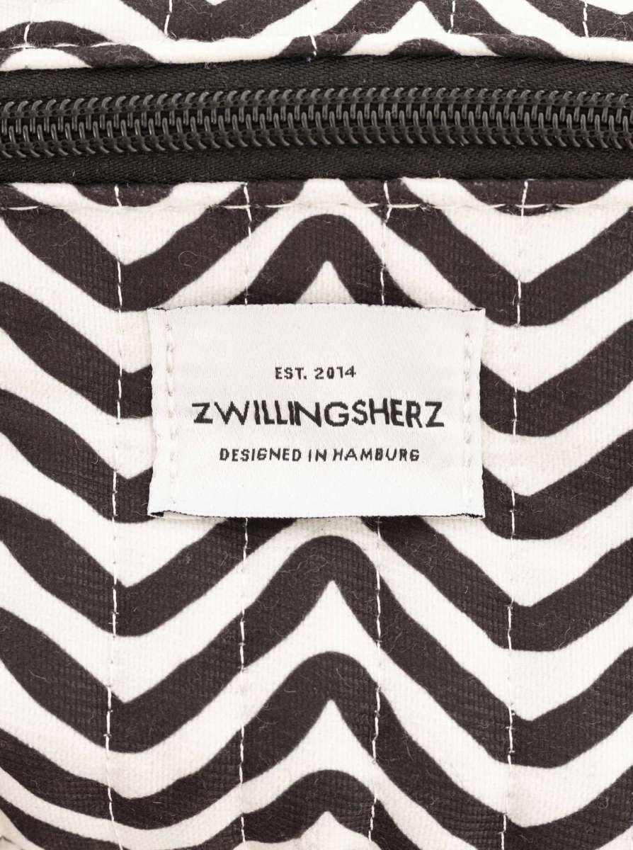 💕 Zwillingsherz Kosmetiktasche "Wellen" Schwarz