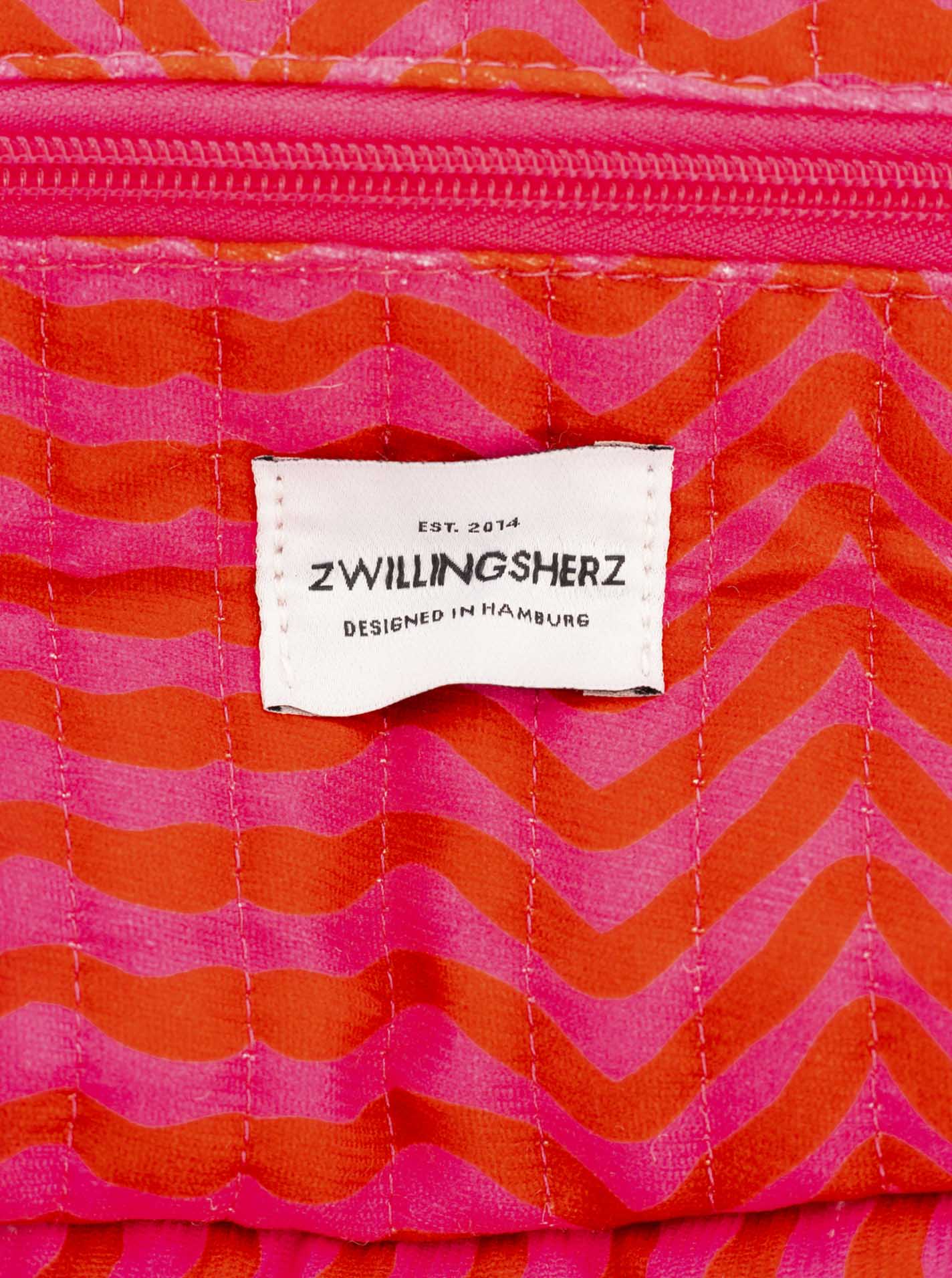 💕 Zwillingsherz Kosmetiktasche "Wellen" Pink