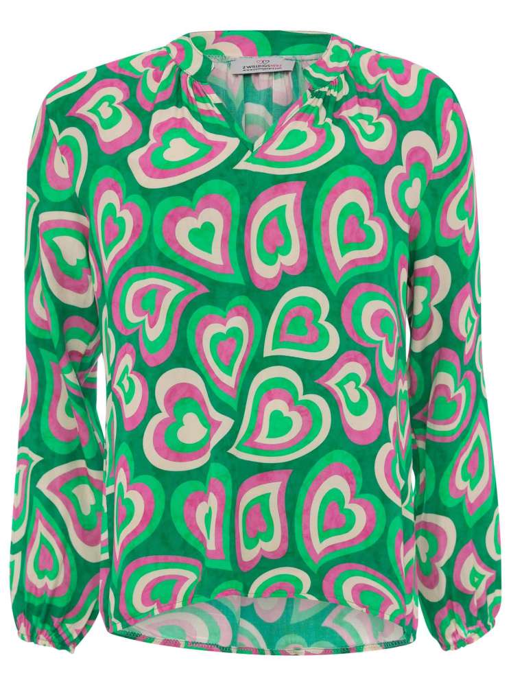 💕 Zwillingsherz Bluse One size "Rhodos" Grün