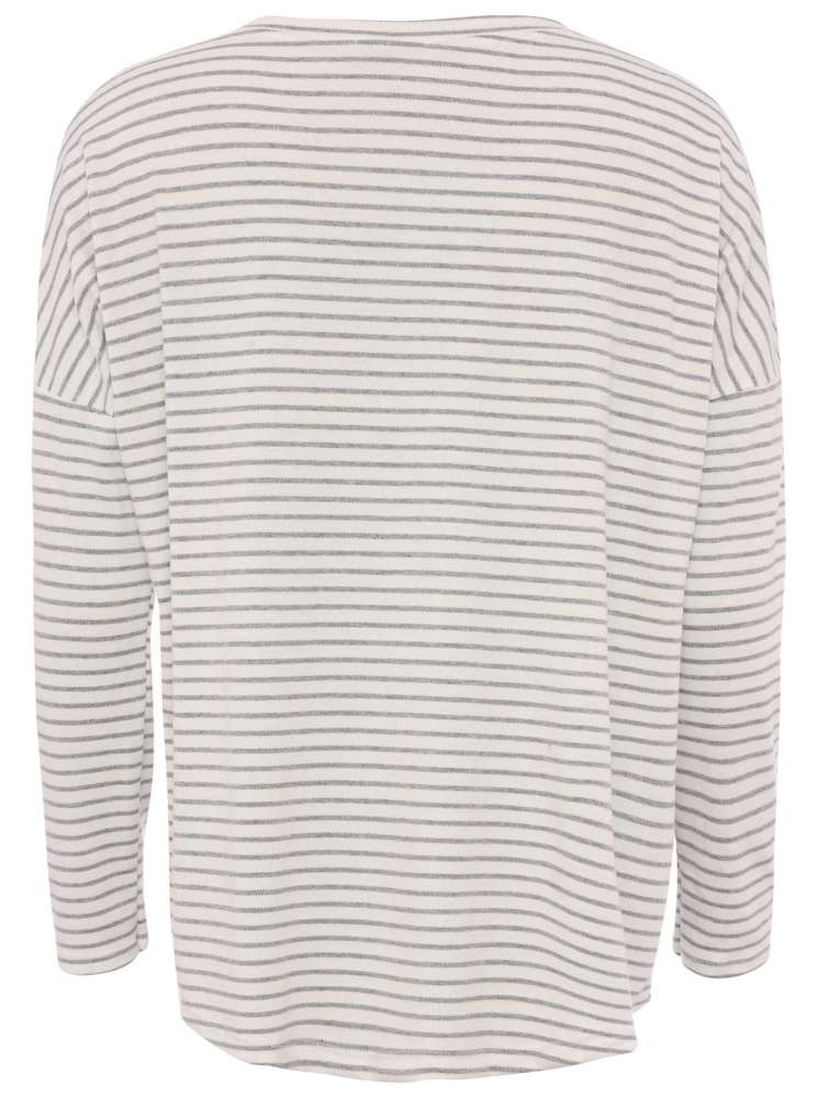 💕 Zwillingsherz Shirt "Marseille" Sweater Viskose Weiß Grau