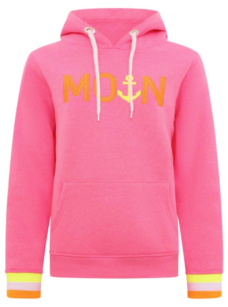đź’• Zwillingsherz Sweatshirt Hoodie "Rahel" Sweater Baumwolle Neonpink