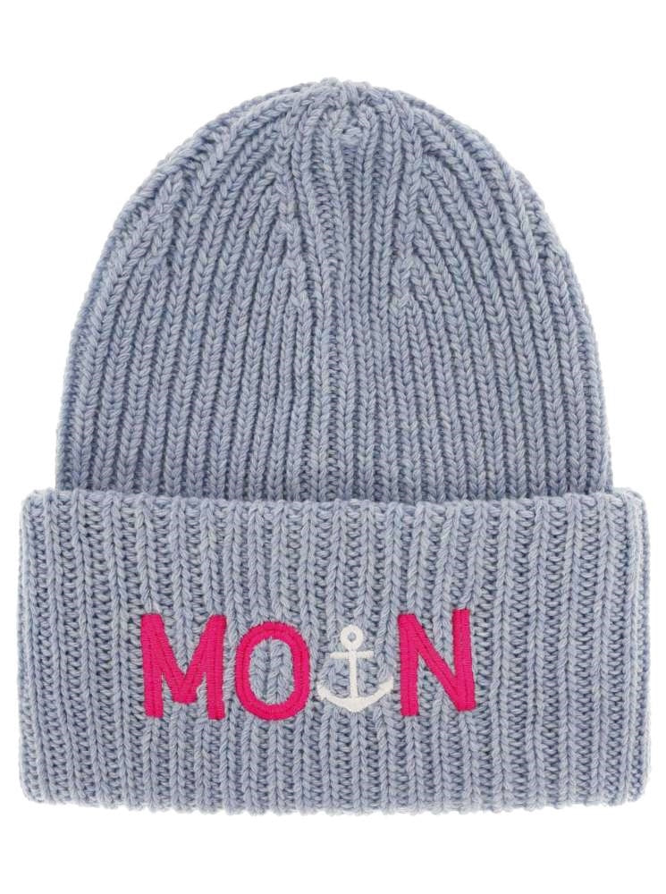 💕 Zwillingsherz Mütze "Moin" Blogger Beanie Wolle Hellbau