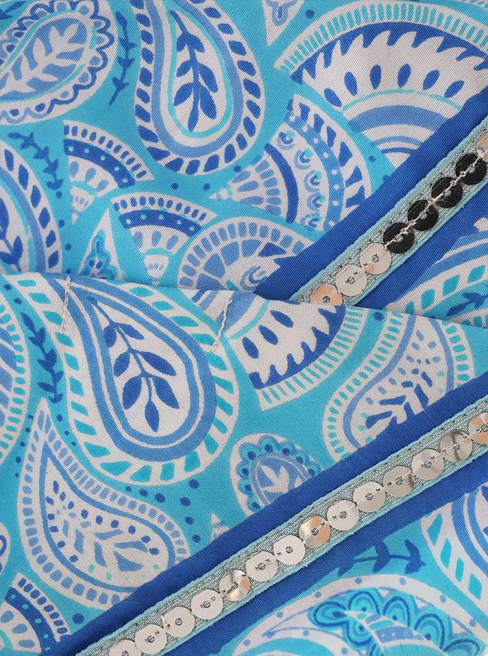 💕 Zwillingsherz Dreieckstuch "Noel" Blau Bambus nachhaltig organic